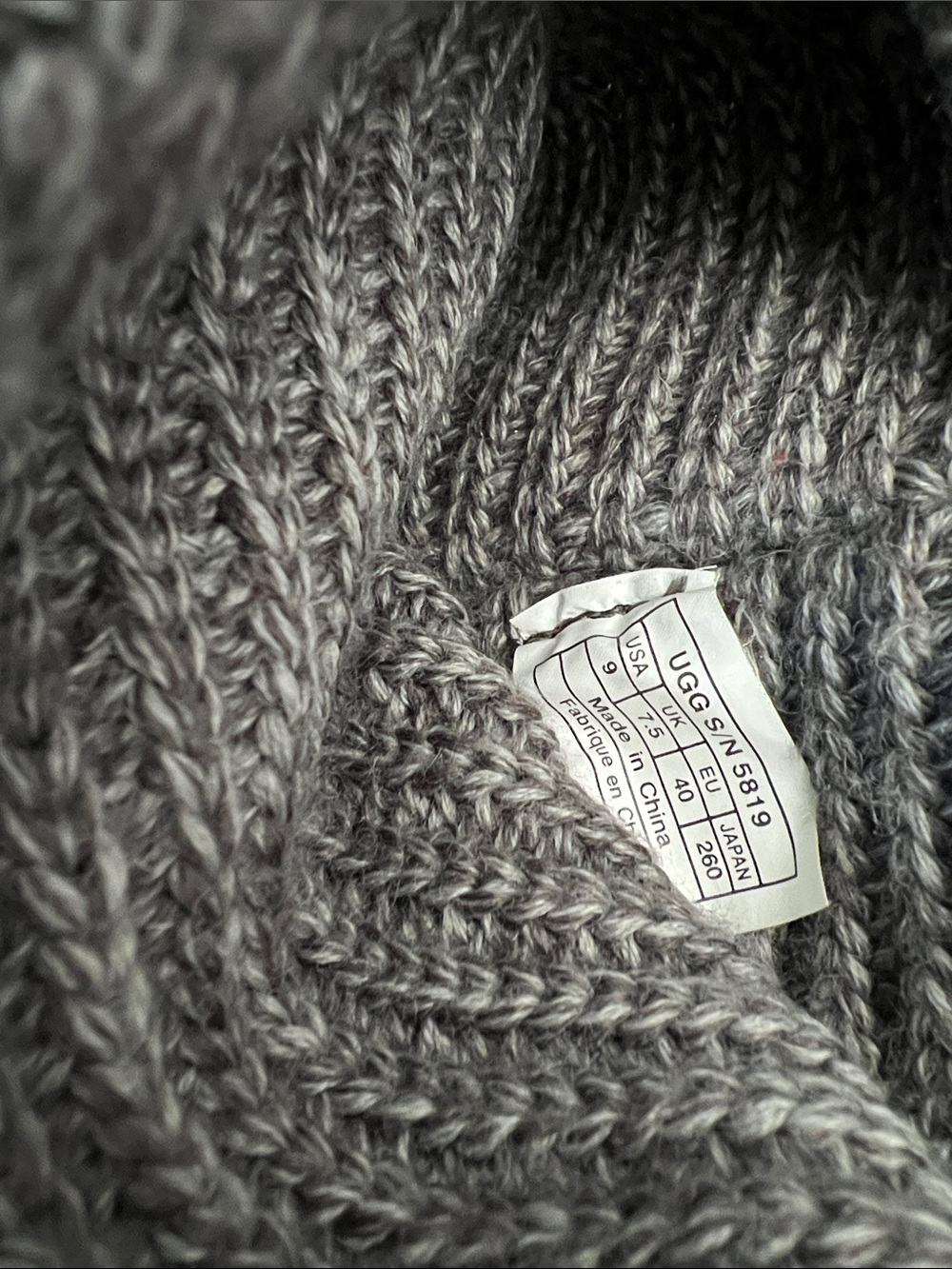 UGG Cardy Gray Knit Boots - Picture 5 of 7